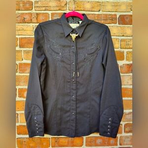 Black western button down shirt